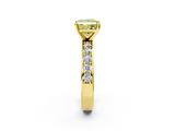 Yellow gold Fancy Yellow Princess  Cut Channel Set Diamond Engagement Ring with Four-Prong Setting_2