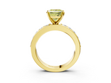 Yellow gold Fancy Yellow Princess  Cut Channel Set Diamond Engagement Ring with Four-Prong Setting_3
