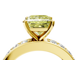 Yellow gold Fancy Yellow Princess  Cut Channel Set Diamond Engagement Ring with Four-Prong Setting_4