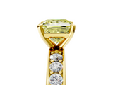 Yellow gold Fancy Yellow Princess  Cut Channel Set Diamond Engagement Ring with Four-Prong Setting_5