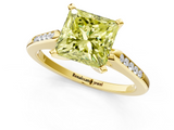 Yellow gold Fancy Yellow Princess  Cut Channel Set Solitaire Engagement Ring with Four-Prong Setting_1
