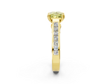 Yellow gold Fancy Yellow Princess  Cut Channel Set Solitaire Engagement Ring with Prong Setting_2