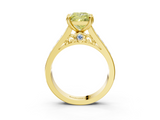 Yellow gold Fancy Yellow Princess  Cut Channel Set Solitaire Engagement Ring with Prong Setting_3