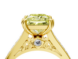Yellow gold Fancy Yellow Princess  Cut Channel Set Solitaire Engagement Ring with Prong Setting_4