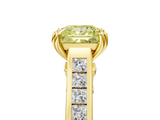Yellow gold Fancy Yellow Princess  Cut Channel Set Solitaire Engagement Ring with Prong Setting_5