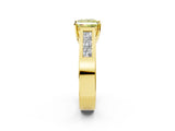Yellow gold Fancy Yellow Princess Cut Cut Channel Set Solitaire Ring with Four-Prong Setting_2