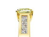 Yellow gold Fancy Yellow Princess Cut Cut Channel Set Solitaire Ring with Four-Prong Setting_5