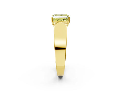 Yellow gold Fancy Yellow Princess Cut Cut Diamond Channel Set Solitaire Ring with Four-Prong Setting_2