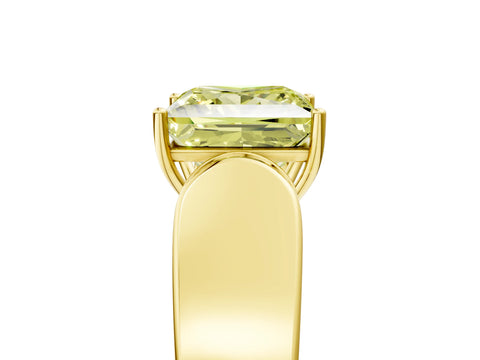 Yellow gold Fancy Yellow Princess Cut Cut Diamond Channel Set Solitaire Ring with Four-Prong Setting_5