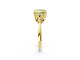 Yellow gold Fancy Yellow Princess Cut Cut Diamond Cluster Ring with Solitaire Band and Four-Prong Setting_14