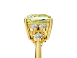 Yellow gold Fancy Yellow Princess Cut Cut Diamond Cluster Ring with Solitaire Band and Four-Prong Setting_17