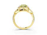 Yellow gold Fancy Yellow Princess Cut Cut Diamond Halo Engagement Ring with Open Split Pavé Band_3