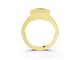 Yellow gold Fancy Yellow Princess Cut-Cut Diamond Halo Engagement Ring with Pave Band and Prong Setting_3