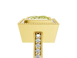 Yellow gold Fancy Yellow Princess Cut-Cut Diamond Halo Engagement Ring with Pave Band and Prong Setting_5