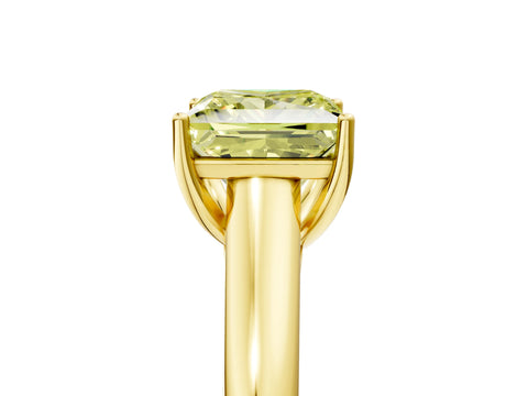 Yellow gold Fancy Yellow Princess Cut Cut Diamond Solitaire Engagement Ring with Tapered Plain Band and Four-Prong Setting_5