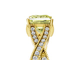 Yellow gold Fancy Yellow Princess Cut Cut Diamond Twisted Band with Milgrain Pave Setting and Four-Prong Setting_5