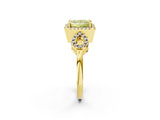 Yellow gold Fancy Yellow Princess Cut Cut Halo Diamond Infinity Band with Four-Prong Setting_2