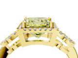 Yellow gold Fancy Yellow Princess Cut Cut Halo Diamond Infinity Band with Four-Prong Setting_4