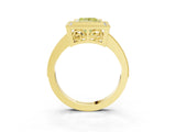 Yellow gold Fancy Yellow Princess Cut Cut Halo Pavé Diamond Ring_3