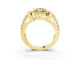Yellow gold Fancy Yellow Princess Cut Cut Halo Split Shank Prong Set Ring_3