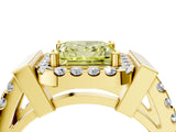 Yellow gold Fancy Yellow Princess Cut Cut Halo Split Shank Prong Set Ring_4