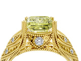 Yellow gold Fancy Yellow Princess Cut Cut Milgrain Pave Diamond Engagement Ring with Four-Prong Setting_19