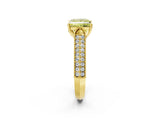 Yellow gold Fancy Yellow Princess Cut Cut Pave Split Shank Engagement Ring with Four-Prong Setting_2