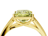 Yellow gold Fancy Yellow Princess Cut Cut Pave Split Shank Engagement Ring with Four-Prong Setting_4
