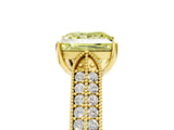 Yellow gold Fancy Yellow Princess Cut Cut Pave Split Shank Engagement Ring with Four-Prong Setting_5
