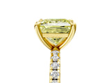 Yellow gold Fancy Yellow Princess Cut Diamond Brilliant Solitaire Ring with Pavé Band and Four-Prong Setting_29