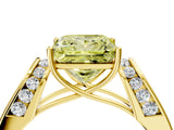 Yellow gold Fancy Yellow Princess Cut Diamond Channel Set Solitaire Ring with Four-Prong Setting_16