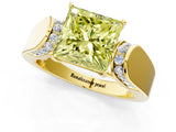Yellow gold Fancy Yellow Princess Cut Diamond Channel Set Solitaire Ring with Four-Prong Setting_37