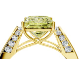 Yellow gold Fancy Yellow Princess Cut Diamond Channel Set Solitaire Ring with Four-Prong Setting_40