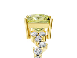 Yellow gold Fancy Yellow Princess Cut Diamond Cluster Pavé Band with Four-Prong Setting_17