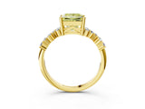 Yellow gold Fancy Yellow Princess Cut Diamond Cluster Pavé Band with Four-Prong Setting_6
