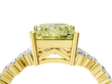 Yellow gold Fancy Yellow Princess Cut Diamond Cluster Pavé Band with Four-Prong Setting_7