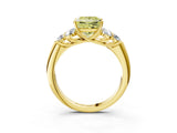 Yellow gold Fancy Yellow Princess  Cut Diamond Cluster Ring with Round Accent Stones and Prong Setting on a Classic Band_31
