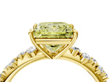 Yellow gold Fancy Yellow Princess Cut Diamond Cluster Side Stone Solitaire Ring with Prong Setting_33