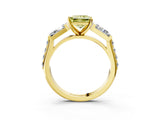 Yellow gold Fancy Yellow Princess Cut Diamond Engagement Ring with Baguette Side Stones and Channel Set Band_20