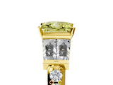 Yellow gold Fancy Yellow Princess Cut Diamond Engagement Ring with Baguette Side Stones and Channel Set Band_22