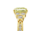 Yellow gold Fancy Yellow Princess  Cut Diamond Engagement Ring with Bezel Set Round Side Stones and Prong Setting_34