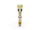 Yellow gold Fancy Yellow Princess  Cut Diamond Engagement Ring with Pavé Band and Four-Prong Setting_5