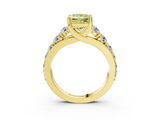 Yellow gold Fancy Yellow Princess  Cut Diamond Engagement Ring with Pavé Band and Four-Prong Setting_6