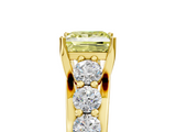 Yellow gold Fancy Yellow Princess  Cut Diamond Engagement Ring with Pavé Band and Four-Prong Setting_8