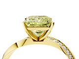 Yellow gold Fancy Yellow Princess Cut Diamond Engagement Ring with Side Stone Accents and Four-Prong Setting_100