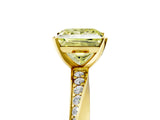 Yellow gold Fancy Yellow Princess Cut Diamond Engagement Ring with Side Stone Accents and Four-Prong Setting_101