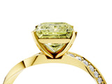 Yellow gold Fancy Yellow Princess Cut Diamond Engagement Ring with Side Stone Accents and Four-Prong Setting_16
