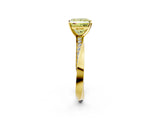 Yellow gold Fancy Yellow Princess Cut Diamond Engagement Ring with Side Stone Accents and Four-Prong Setting_26