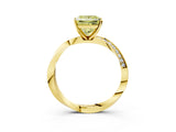 Yellow gold Fancy Yellow Princess Cut Diamond Engagement Ring with Side Stone Accents and Four-Prong Setting_27