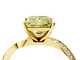 Yellow gold Fancy Yellow Princess Cut Diamond Engagement Ring with Side Stone Accents and Four-Prong Setting_28